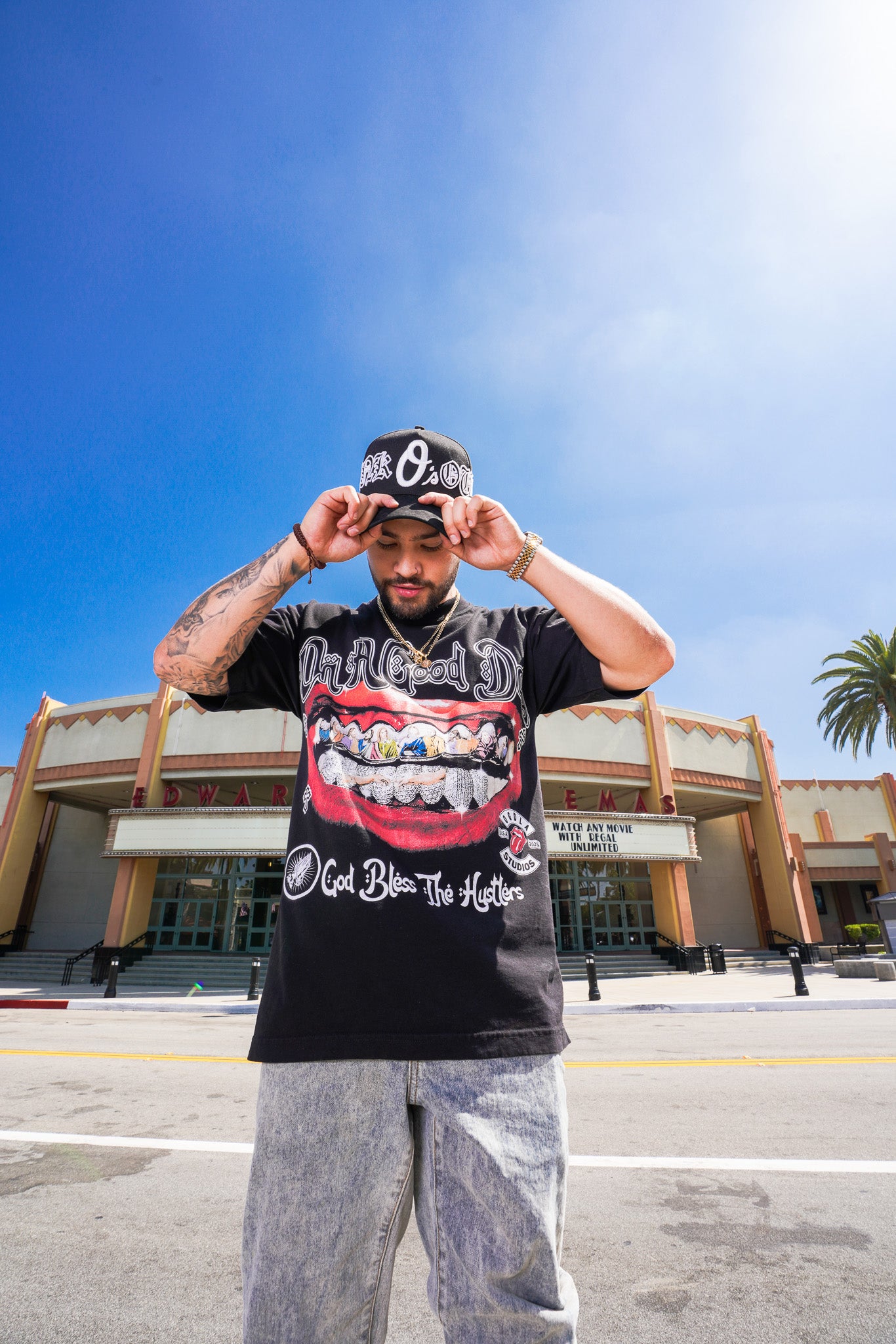 God Bless The Hustler Tee - Black