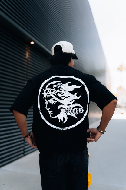 Weeping Angel Cropped Tee - Black